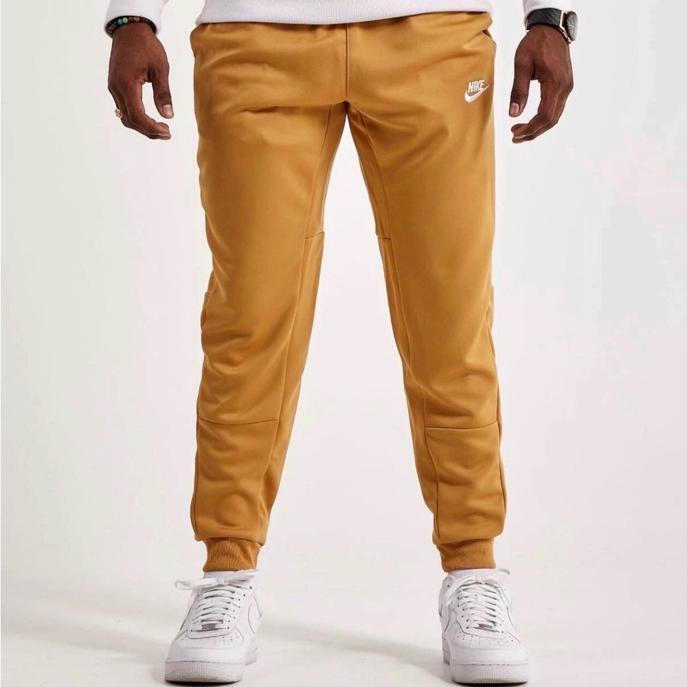 NIKE AIR SPORTSWEAR TRIBUTE TRACK PANTS KNIT JOGGERS WHEAT sz Medium